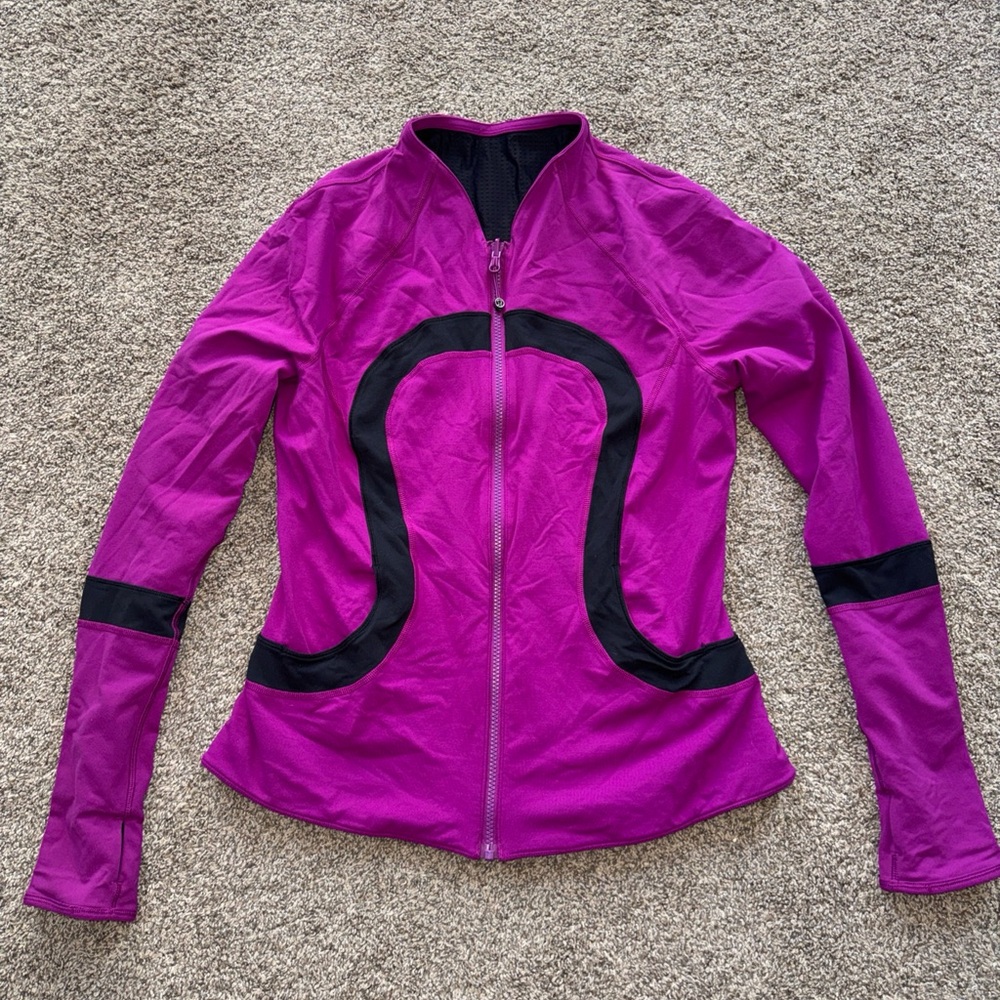 lululemon athletica Magenta Full-Zip Jacket with Black Accents